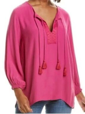 Johnny Was Calme’ Peasant Top NWT $198 Sz XL raspberry gorgeous for spring